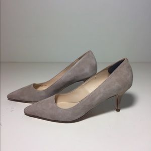 Cole Haan nude suede kitten heel pumps